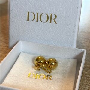 Dior Gold Double Ball Earrings